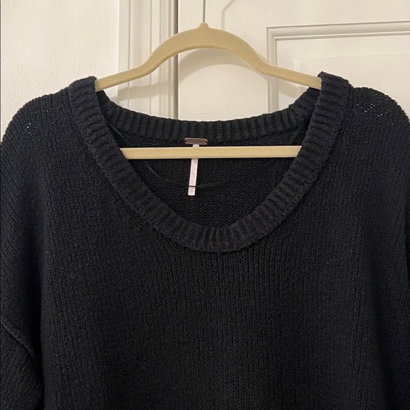 Free People Brookside Tunic Sweater Black - Picture 8 of 14
